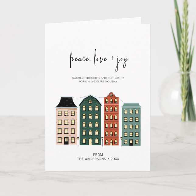 Modern Peace Love & Joy Christmas Town Holiday Car (Front)