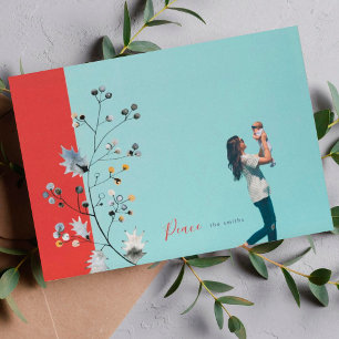 Modern Peace Love OR Joy Christmas Photo Holiday C