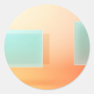 Modern Peach and Mint Geometric Abstract Classic Round Sticker