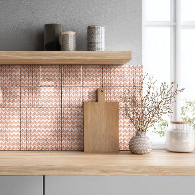 Modern Peach Burgundy Herringbone Tile (Creator Uploaded)