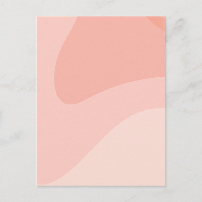 Modern peach colour abstract holiday postcard (Front)