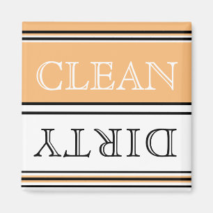 Modern  Peach Dishwasher Dirty Clean Magnet