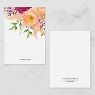 Modern Peach Floral Earring Display Holder Business Card