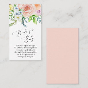 Modern Peach Floral Elegant Baby Shower Enclosure Card