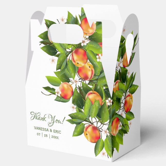 Modern Peach Fruit | Wedding Favour Box (Opened)