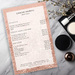 Modern Peach Glitter Salon Price List  Flyer<br><div class="desc">Modern,  peach,  glitter,  salon,  price list flyer. Edit your product in a few minutes by adding your data. You can change the font/color/position by "further personalization".</div>