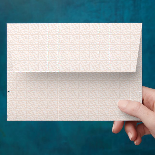 Modern Peach Lines  Envelope (Hand)
