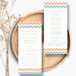 Modern Peach & Mint Chevron Wedding Program Rack Card<br><div class="desc">Simple yet elegant, the modern chevron wedding collection is a stunning design featuring a lovely zig-zag print in a peach, mint and white colour, which is perfect for any modern wedding celebration. These programs can be personalised for your special occasion and would make the perfect order of service for your...</div>