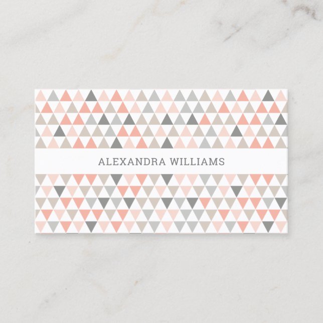 Modern Peach Neutrals Pattern Business Card (Front)