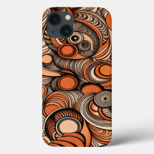 Modern Peach Orange Abstract Pattern iPhone 13 Case