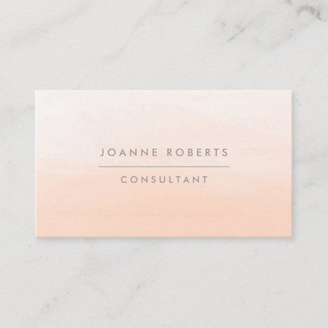 Modern Peach Orange Ombre Beauty or Professional Business Card (Front)