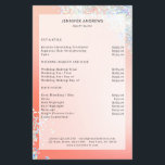 Modern Peach Silver Glitter Salon Price List Flyer<br><div class="desc">Modern,  peach,  silver,  glitter,  salon,  price list flyer. Edit your product in a few minutes by adding your data. You can change the font/colour/position by "further personalisation".</div>