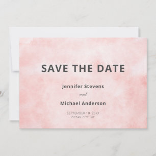 Modern Peach Watercolor Clean Minimalist Wedding Save The Date