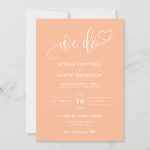 Modern Peach We Do Fall Wedding QR Code Photo Invitation