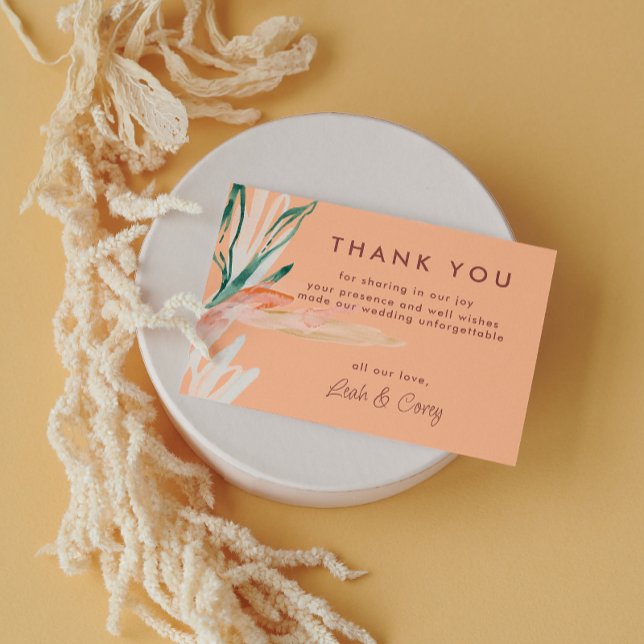 Modern Peach Wedding Thank You Card (Creator Uploaded)