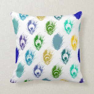Modern Peacock feathers print art Cushion