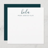 Modern Peacock Green Hola Correspondence