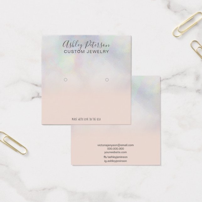 Modern pearl nacre ombre stud earring display (Office)