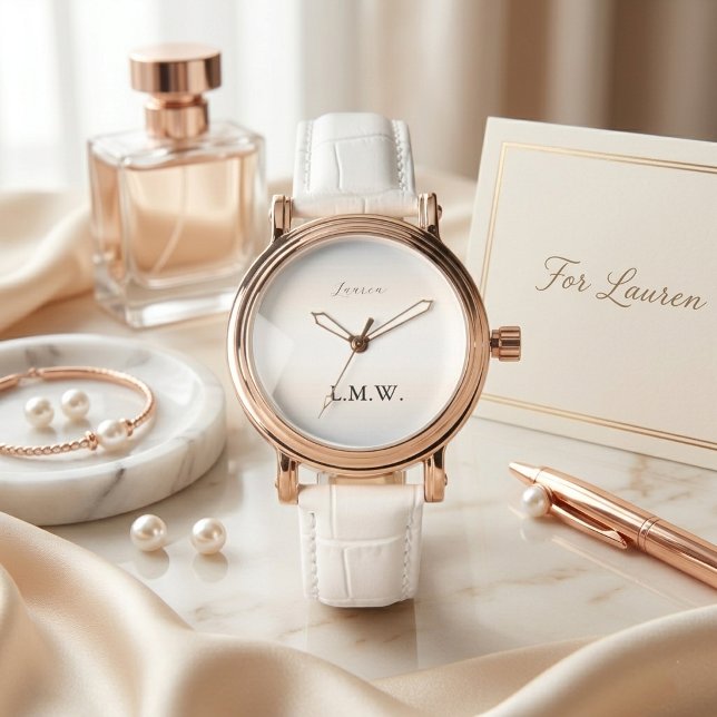 Modern Pearl Signature Script Personalised Name Watch (Creator Uploaded)