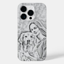Modern Pencil Drawin Dog MOM Dog Lover iPhone Case