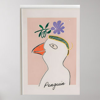 Modern Penguin Illustration Print – Nursery Wall