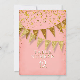 Modern Pennant Banner w Glitter Falling Confetti Invitation