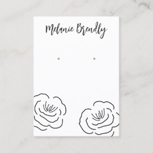 Modern Peonies Floral Jewellery Earring Display Business Card