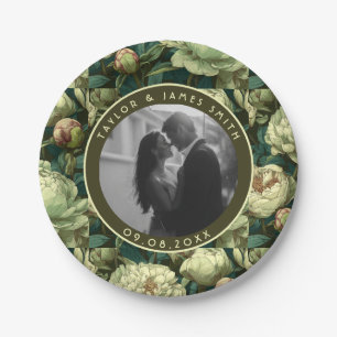 Modern Peonies Plates For Rehearsal Dinner Party