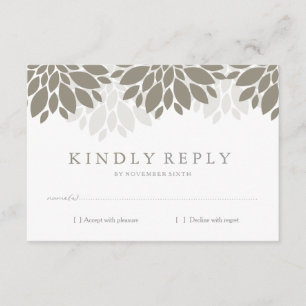 Modern Peonies RSVP   Wedding Card