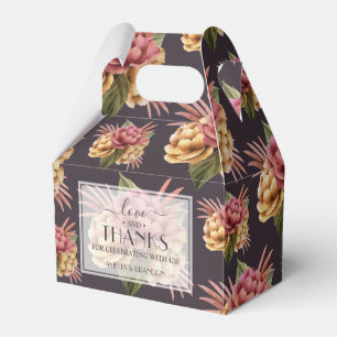 Modern Peony Flowers Favour Box