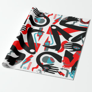 Modern people wrapping paper