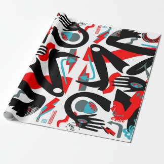 Modern people wrapping paper