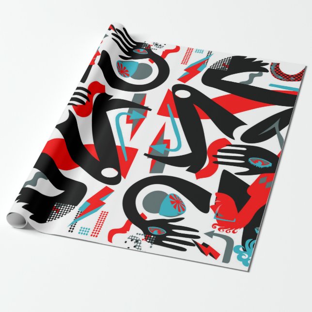 Modern people wrapping paper (Unrolled)