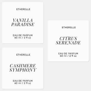 Modern perfume label elegant product sticker