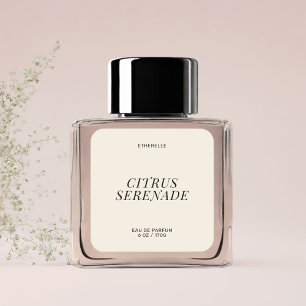 Modern perfume label elegant product sticker