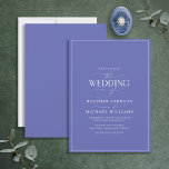 Modern Periwinkle Calligraphy Wedding Invitation<br><div class="desc">Trendy, elegant and modern, this simple, minimalist periwinkle and white typography wedding design features 'The Wedding Of' in modern calligraphy and Serif text as the main design feature, and is based on our bestselling bridal shower invite. The back of the card features a periwinkle texture. Contact designer for matching products....</div>