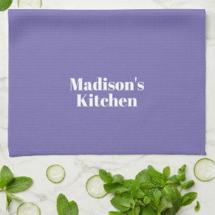 Modern periwinkle custom name text monogram chic tea towel