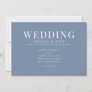 Modern Periwinkle Horizontal Wedding Invitation