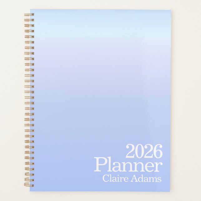 Modern Periwinkle Ombre Planner (Front)