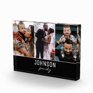 Modern peronalized vertical family photo block