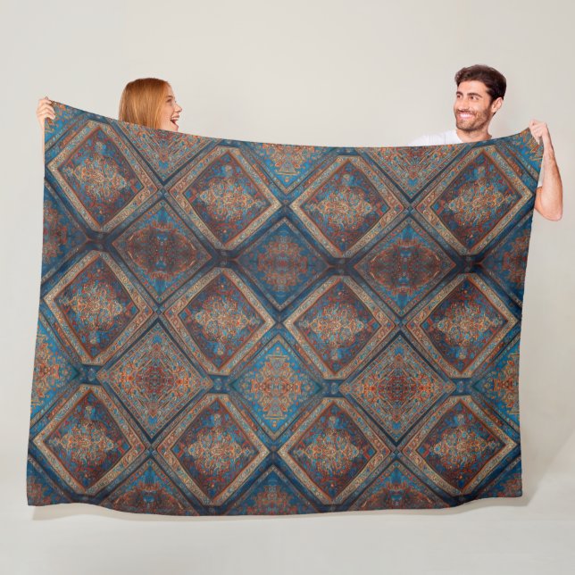 Modern Persian Beautiful Old Pattern Collection Fleece Blanket (In Situ)