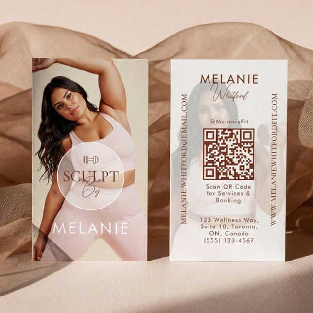 Modern Personal Trainer Fitness Influencer Photo Business Card (Modern Personal Trainer Fitness Influencer Photo Business Card)