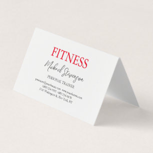 Modern Personal Trainer Fitness Minimalist Plain Business Card