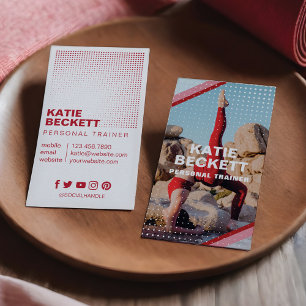 Modern Personal Trainer Fitness Photo Business Card