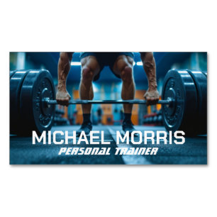 Modern Personal Trainer Gym Coach Magnetic Business Card