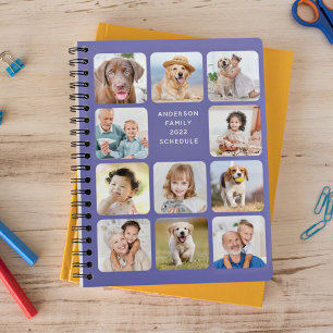Modern Personalised 11 Photo Collage Periwinkle Planner