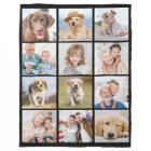 Modern Personalised 12 Photo Collage Black Medium