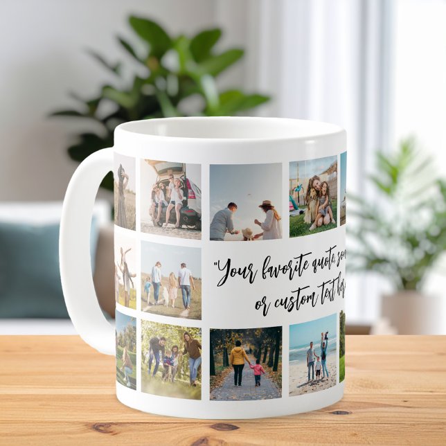 Modern Personalised 18 Photo Collage Coffee Mug (Creator Uploaded)