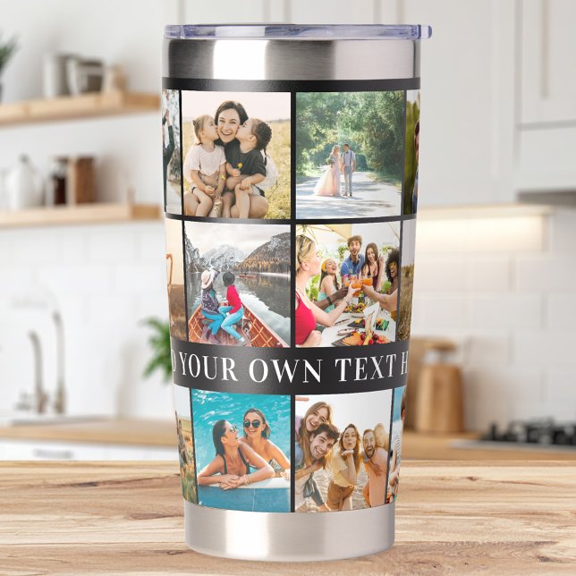 Modern Personalised 18 Photo Collage Insulated Tumbler (Creator Uploaded)