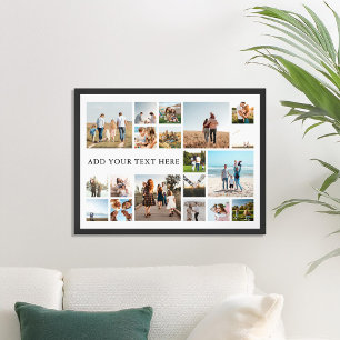 Modern Personalised 19 Photo Collage Poster